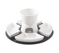 Fondue Pot Set - Ceramic Melt Fondue Pot Set | Melt Hot Pot Bowl Set | Ceramic Butter Warmer Set | High Temperature Resistant Fondue Pot Set for Beaches, Parties, Buffets, Picnics, Nac