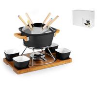 Fondue Service In Aluminum 15 pieces with wooden base 018f2060 brand H&H