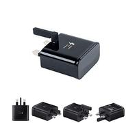 Fone Stuff Genuine Charger Official Mains USB Plug EP-TA20UBE for Samsung Galaxy S9, S9 Plus, S8, S8 Plus, A8, A8 Plus Note 8 2018 with TFS Zip Lock Bag - Black