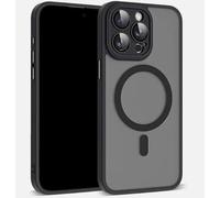 fonefunshop Case Compatible With iP 14 Pro Max Magnetic Translucent Shockproof TPU Phone Cover Skin Matte Black
