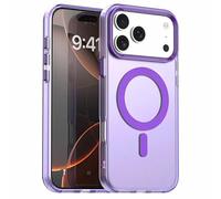 fonefunshop Case Compatible With iP 17 Pro Max Magnetic Translucent Shockproof TPU Phone Cover Matte Black