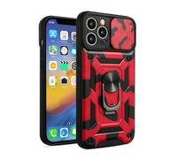 fonefunshop Case Compatible with iPhone 13 in Red Hybrid Armoured Cover Shockproof