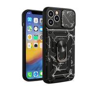 fonefunshop Case Compatible with iPhone 13 Pro Max in Black Hybrid Armoured Cover Shockproof