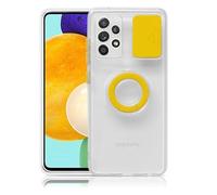fonefunshop Case For Compatible with Samsung A42 A426B 5G Yellow With Camera Protection Hand Ring