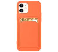 fonefunshop Silicone Card Holder Protection Case Compatible With iP 13 in Orange