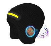 fonefunshop Warm Beanie Hat with Bluetooth Music Earphone LED Lights Black