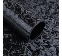 Foneso Forged Carbon Fiber Vinyl Wrap, 3D Cosmic Ghost Textured Auto Car Sticker Decal Film Sheet DIY Vehicle Paint Changing Wrap Featuring Air Release Technology (Black, 1ft x 5ft)