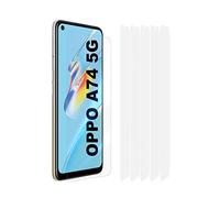 Fonetek® 5x Clear Plastic PET LCD Screen Protector Cover Guards for OPPO A74 5G