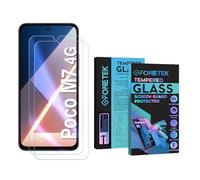 Fonetek For Xiaomi Poco M7 4G, Pack of 2, TEMPERED GLASS Screen Protector LCD Guard Case Cover - Clear