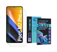 Fonetek For Xiaomi Poco M7 Pro 5G, Pack of 3, TEMPERED GLASS Screen Protector LCD Guard Case Cover - Clear
