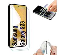 Fonetek® Pack of 2, Clear Hydrogel Unbreakable Screen Protector Shield Guard Cover [Full Coverage] [Dry-Fit] [NOT Glass] [Ultra tough] for Samsung Galaxy S23