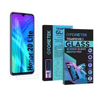 Fonetek® Pack of 2, To Fit Honor 20 Lite, TEMPERED GLASS Screen Protector LCD Guard Case Cover for Honor 20 Lite [9H Hardness] [Crystal-Clear] [Scratch-Resistant] [Bubble-Free]