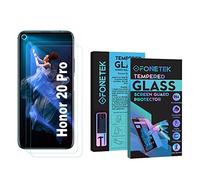 Fonetek® Pack of 2, To Fit Honor 20 Pro, TEMPERED GLASS Screen Protector LCD Guard Case Cover for Honor 20 Pro [9H Hardness] [Crystal-Clear] [Scratch-Resistant] [Bubble-Free]