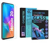 Fonetek® Pack of 2, To Fit Honor 20, TEMPERED GLASS Screen Protector LCD Guard Case Cover for Honor 20 [9H Hardness] [Crystal-Clear] [Scratch-Resistant] [Bubble-Free]