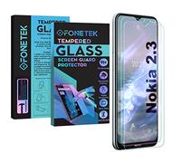 Fonetek® Pack of 2, To Fit NOKIA 2.3 (6.2"), TEMPERED GLASS Screen Protector LCD Guard Case Cover for Nokia 2.3 [9H Hardness] [Crystal Clear] [Scratch-Resistant] [Bubble-Free]