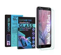 Fonetek® Pack of 2, To Fit Nokia C01 Plus, TEMPERED GLASS Screen Protector Guard Case Covers for Nokia C01 Plus