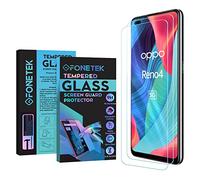 Fonetek® Pack of 2, To Fit Oppo Reno 4, TEMPERED GLASS Screen Protector LCD Guard Case Cover for OPPO Reno 4 5G [9H Hardness] [Crystal-Clear] [Scratch-Resistant] [Bubble-Free]