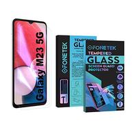 Fonetek® Pack of 3, To Fit Galaxy M23 5G, TEMPERED GLASS Screen Protector LCD Guard Case Cover for Samsung Galaxy M23 5G [9H Hardness] [Crystal-Clear] [Scratch-Resistant] [Bubble-Free]