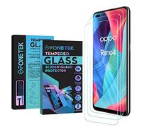 Fonetek® Pack of 3, To Fit Oppo Reno 4, TEMPERED GLASS Screen Protector LCD Guard Case Cover for OPPO Reno 4 5G [9H Hardness] [Crystal-Clear] [Scratch-Resistant] [Bubble-Free]