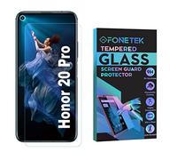 Fonetek® To Fit Honor 20 Pro, TEMPERED GLASS Screen Protector LCD Guard Case Cover for Honor 20 Pro [9H Hardness] [Crystal-Clear] [Scratch-Resistant] [Bubble-Free]