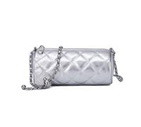 FONETTOS Barrel Bag Womens Cylinder Purse Crossbody Handbags Trendy Cool Round Circular Bags Casual Veagan Leather, C-silver