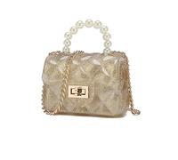 FONETTOS Mini Jelly Purse, Girls Mini Bag Toy Small Crossbody Purse Kid with Gold Chain, F-Gold, 12 * 5 * 8cm, Gold, 12 * 5 * 8cm, Travel Wallet