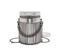 FONETTOS Y2K Punk Bag Tassel Totes Gothic Fringe Bag Women Shoulder Funky Bags Sourpuss Rock Fashion Crossbody Handbag, A-silver