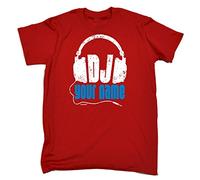 Fonfella Men's DJ YOUR NAME DESIGN (XL - RED) LOOSE FIT T-SHIRT
