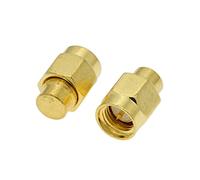 FonFou 2PCS 1W 3.0GHz 50ohm SMA/RP-SMA Male RF Coaxial Termination Dummy Load Connector Socket Brass Straight Coaxial RF Adapters(SMA Load Short)