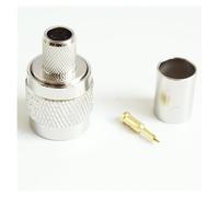 FonFou 2pcs RF Coax Connector Socket TNC Male Crimp For RG5 RG6 LMR300 RG304 5D-FB Cable Plug Nickel Plated Brass Coaxial Adapters