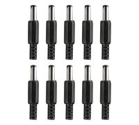 FONGKNOX 10 Pcs DC Power Male Plug 5.5x2.1mm Male Socket Jack DC Power Plug Jack Connector Adapter for Small Electronics Projects and CCTV Applications