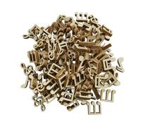 FONGKNOX 100 Pcs Mixed Wooden Musical Note Music Note Shapes Chips Handmade Wooden Slices Wood Blanks Decorative Pieces Ornaments for Crafts DIY Home Decorations