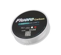 FONGKNOX 100M Fluorocarbon Fishing Line 100% Fluoro Leader Line Virtually Invisible Low Memory Sink Fast Clear High Sensitive Anti-Curl Abrasion Resistance Freshwater Saltwater Size 6.0 33.36LB/13.8KG