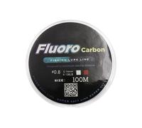 FONGKNOX 100M Fluorocarbon Fishing Line 100% Fluoro Leader Line Virtually Invisible Low Memory Sink Fast Clear High Sensitive Anti-Curl Abrasion Resistance Freshwater Saltwater Size 0.8 4.14LB/1.88KG