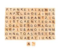 FONGKNOX 100Pcs Wood Letter Tiles Wooden Scrabble Letters A-Z Capital Lowercase Letters Wooden Tiles Letters for Crafts DIY Educational Wood Decoration
