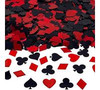 FONGKNOX 30g Casino Poker Confetti Glitter Black Red Poker Confetti Glitter Table Scatter Las Vegas Theme Party Casino Night Decorations for Birthday Wedding Carnival Party Decorations