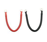 FONGKNOX 35cm 12 Inch 2AWG 35mm2 Copper Battery Cable with O Rings Battery Connection Parallel or Series Cable Wires Heavy Duty 12V/24V Leads for Battery Cars Boats RVs Trucks