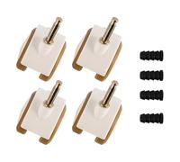 FONGKNOX 4PCS Furniture Universal Casters, Double Casters with Sleeve Pin 6.6mm, Furniture Casters with Brakes, One Set of Rubber Wheels, Quiet, Suitable for Cribs (White)