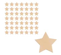 FONGKNOX 50 Pcs Wood Stars 50mm Mini Wooden Stars for Crafting Wood Slices Natural Wooden Stars Wooden Baubles Embellishments for DIY Wedding Birthday Party Decoration