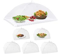 FONGKNOX 6 PCS Mesh Food Covers Mesh Pop Up Food Covers Extra Large Mesh Screen Net Umbrella for Outdoors Inflatable Serving Bar Cookout Picnic BBQ