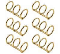 FONGKNOX 6Pcs Metal Binding Rings 3-Hole Loose Leaf Binders Ring 100 Sheets Capacity Binder Combs for DIY Paper Notebook Album Office School Supplies Gold