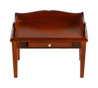 FONGKNOX Doll House Desk Miniature Desk Dolls House Walnut Desk Writing Table with Drawer 1:12 Simulation Mini Wooden Furniture Accessories for Doll House Decor