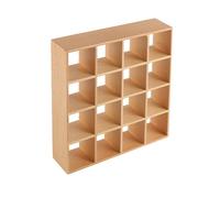 FONGKNOX Dollhouse Bookshelf 16 Grid Mini Display Shelf 1:12 Miniature Bookshelf Wall Rack Stand Wooden Dollhouse Furniture Dollhouse Accessories Decorations