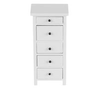 FONGKNOX Dollhouse Storage Organizer Mini Cabinet Model 5-layers Miniature Furniture Shelves 1/12 Scale Dolls House Miniature Wooden Drawer White