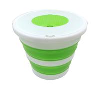 FONGKNOX Green Collapsible Bucket with Cover Camping Foldable Bucket Portable Collapsible Multi Uses Home or Outdoor Gardening Car Washing Bathroom Bucket with Handle Easy to Carry Round Size: 10L