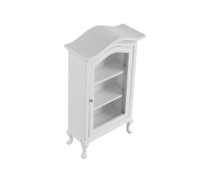 FONGKNOX Miniature Bookshelf Cabinet Dollhouse Display Shelf Three Layers Transparent Window Dream Armoire Display Cabinet for Doll House Decoration Accessories