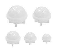 FONGKNOX Set of 5 Round Silicone Casting Molds Sphere Shape Epoxy Bookmark Resin Mold Silicone Moulds Ball Moulds Resin for DIY Handmade Decoration Jewelry Making