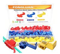 FONGLUAN 125pcs Solderless Quick Splice Wire Connectors,22-10 Gauge Scotch Lock Snap Electrical Wire Crimp Terminals Connector Assortment Set