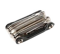 Fongmore 11 in 1 Folding Bike Bicycle Repair Tool Set with Chain Tool, Tire Patch, Wrench Kit, Screwdriver, Black, High-carbon Steel Handle