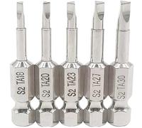 Fongmore 5 Pcs 50mm 1/4 Hex Shank Magnetic Triangle Head Screwdriver Bit Set S2 Steel Screwdriver Bits Triangle Drill Bit